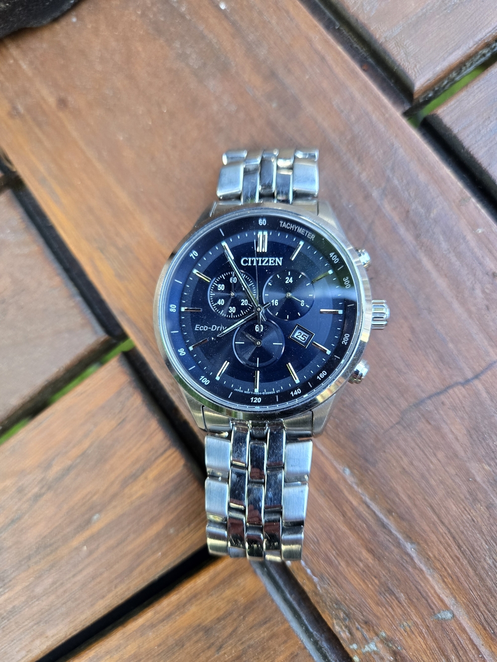 Citizen Eco-Drive Men's Stainless Steel Chronograph Watch - Navy Dial